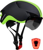 🚴 shinmax sm-t88 adult bike helmet: removable goggles, usb rechargeable light, adjustable size - ideal for road & mountain biking logo