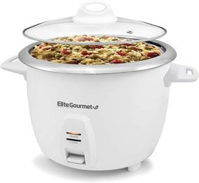 img 3 attached to Elite Gourmet Stainless Steel Inner Pot Electric Rice Cooker - Makes Soups, Stews, 🍚 Grains, Cereals - Keep Warm Feature - 10 cups cooked (5 Cups uncooked) - White