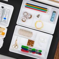 🗄️ efficient drawer organization with madesmart two-piece drawer organizer - white: the ultimate value collection with 12-compartments for easy storage of objects of various sizes, bpa-free and effortless to clean logo