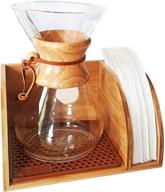 🔸 hexnub organizer stand for chemex coffee makers: holds carafes, filters & accessories | compact & versatile in brown silicone logo