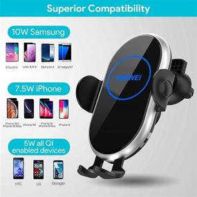 img 2 attached to 🚗 KIMWEI Wireless Car Charger: Fast Qi Charging Auto Clamping Mount Compatible with iPhone, LG, Samsung - Windshield Dashboard or Air Vent Phone Holder!