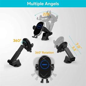 img 1 attached to 🚗 KIMWEI Wireless Car Charger: Fast Qi Charging Auto Clamping Mount Compatible with iPhone, LG, Samsung - Windshield Dashboard or Air Vent Phone Holder!