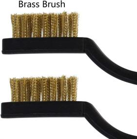 img 2 attached to 🔧 Premium Topbuti 15 Pcs Mini Brass Wire Brush Set - Excellent for Welding Slag Rust & Cleaning, Wire Bristle Scratch Brush Set with Curved Handles (Brass)