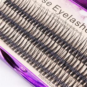 img 2 attached to 🐠 Handmade Fish Tail False Lahses Thick Natural Long Black Individual False Eyelashes - Scala 120pcs 0.10mm Thickness, Extensions for Makeup, Fake Eye Lashes, 16mm Length