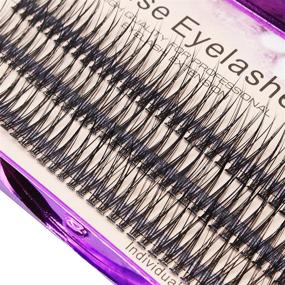 img 4 attached to 🐠 Handmade Fish Tail False Lahses Thick Natural Long Black Individual False Eyelashes - Scala 120pcs 0.10mm Thickness, Extensions for Makeup, Fake Eye Lashes, 16mm Length