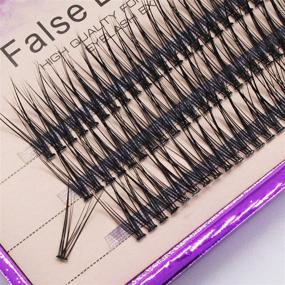 img 1 attached to 🐠 Handmade Fish Tail False Lahses Thick Natural Long Black Individual False Eyelashes - Scala 120pcs 0.10mm Thickness, Extensions for Makeup, Fake Eye Lashes, 16mm Length