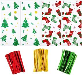img 4 attached to Christmas Cellophane Goodies Packaging Supplies Gift Wrapping Supplies