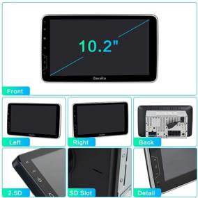 img 3 attached to 🚗 Dasaita 10" Rotatable Screen 2din Android 10.0 Car Stereo: Carplay, Android Auto, GPS, DSP System, 4G Ram 64G Rom, 15Band EQ