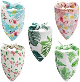 img 4 attached to 🐶 Adjustable Dog Bandanna and Summer Scarf by Vaburs - Washable Bibs for Small, Medium, and Large Dogs