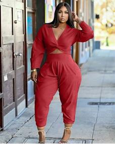 img 3 attached to Womens Casual Jumpsuit Bodycon Pockets Women's Clothing for Jumpsuits, Rompers & Overalls