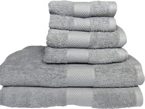 img 3 attached to 🛀 Lantrix Soft Organic Cotton Towel Set - 6 Piece (Gray)