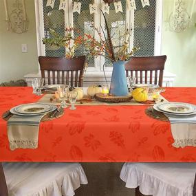 img 3 attached to Thanksgiving Tablecloth Tablecloths Spillproof Table Holiday Decoration