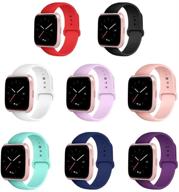 улучшите стиль своего fitbit versa 2 с prosrat 8pcs ремешками для versa 2 для женщин - мягкими силиконовыми спортивными браслетами (маленькие, 8 штук) логотип