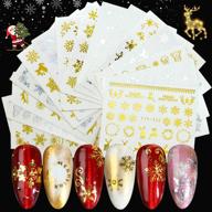 joyful holiday nail art: 16 gold & silver christmas 🎄 nail stickers – snowflakes, trees, and elk designs for festive nail decorations logo