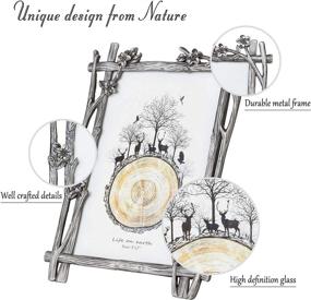 img 2 attached to 🖼️ Waterproof HD Clear Glass Vintage Style 5x7 Picture Frame - Ideal for Living Room or Farmhouse Decoration, Display on Tabletop and Wall Collage - Silver-Grey Metal Frame, 5 x 7 Size