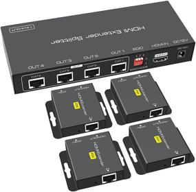 img 4 attached to 🔌 Удлинитель HDMI-разветвитель до 165 футов 1x4 через Cat5e/6/7 с повторителем баланса, отправителем/передатчиком Ethernet для 1080p, предустановками EDID, POC (только установка питания TX)