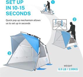 img 2 attached to Gonex Pop Up Tent: Portable 3-4 Person Beach Tent with Easy Set Up, Ventilation, and UPF 50+ Sun Protection