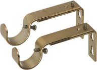 ivilon adjustable curtain rod brackets - set of 2, warm gold finish for 1 or 1 1/8 inch rods logo