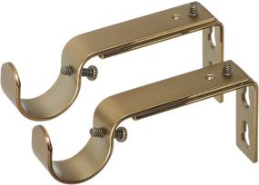 img 4 attached to Ivilon Adjustable Curtain Rod Brackets - Set of 2, Warm Gold Finish for 1 or 1 1/8 Inch Rods