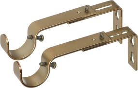 img 3 attached to Ivilon Adjustable Curtain Rod Brackets - Set of 2, Warm Gold Finish for 1 or 1 1/8 Inch Rods