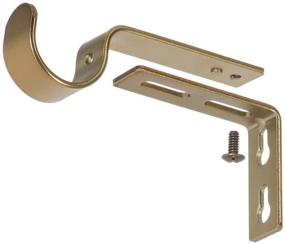 img 2 attached to Ivilon Adjustable Curtain Rod Brackets - Set of 2, Warm Gold Finish for 1 or 1 1/8 Inch Rods
