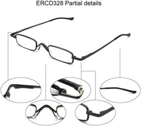 img 2 attached to 👓 EYE ZOOM Metal Mini Reading Glasses - Spring Hinge, Slim & Lightweight Case - Black & Gunmetal