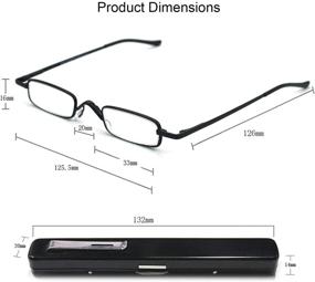 img 1 attached to 👓 EYE ZOOM Metal Mini Reading Glasses - Spring Hinge, Slim & Lightweight Case - Black & Gunmetal