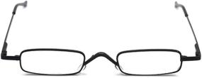 img 3 attached to 👓 EYE ZOOM Metal Mini Reading Glasses - Spring Hinge, Slim & Lightweight Case - Black & Gunmetal