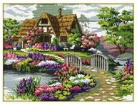 🌸 yontree diy handmade countryside flower stamped cross stitch kit: exquisite embroidery for home decor logo