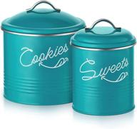 🍭 farmhouse kitchen candy and cookie jars set - stylish storage containers for your favorite treats - large and medium canisters with lids - airtight jars for kitchen countertop by nirgals логотип