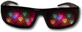 img 1 attached to Awaqi 4 Packs Heart Effect Diffraction Glasses Special Effect Light Heart Shape Diffraction Glasses For Outdoor Music Party/Bar/Fireworks Displays/Holiday Lights/Club/Concert Lights (Red)