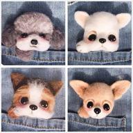 beginner's wool needle felting kit with full set of tools, video tutorial included - felted dog puppy brooch and felted animal, 4-in-1 set logo