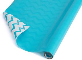 img 4 attached to White Aqua Chevron Stripes Reversible Wrapping Paper – American Greetings, 2.5' x 12'
