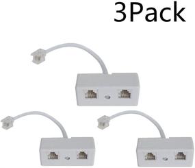 img 3 attached to 📞 SINCODA RJ11 Telephone Adapter: 3PCS 2-Way Plug to Socket Adapter and Splitter for Landline Telephone