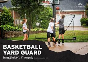 img 3 attached to Large Silverback Basketball Yard Guard Defensive Net System 🏀 Rebounder: Foldable Net and Arms Integrated Into Pole - White/Black