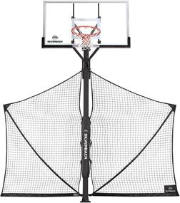 img 4 attached to Large Silverback Basketball Yard Guard Defensive Net System 🏀 Rebounder: Foldable Net and Arms Integrated Into Pole - White/Black