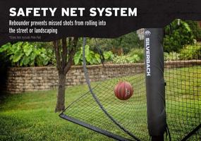 img 2 attached to Large Silverback Basketball Yard Guard Defensive Net System 🏀 Rebounder: Foldable Net and Arms Integrated Into Pole - White/Black