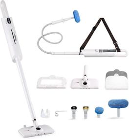 img 4 attached to 🧹 Moolan 12-in-1 Steam Mop: Advanced Floor Steam Cleaner with Water Filtration, LCD Display - Ideal for Hardwood, Tile, Grout, Laminate, Carpet & Kitchen Stains