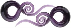 img 3 attached to 🔮 2-Pack Purple Glass Spiral Taper Plugs Gauges - Stretching Body Piercings Jewelry for Earlobe Expander, Hanger Tunnels