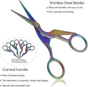 img 1 attached to 🌸 BIHRTC 2Pairs 4.5 Inch Small Embroidery Scissors - Plum Blossom and Stork Crane Scissors for Crochet, Embroidery, and Needlework