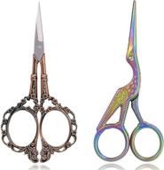 🌸 bihrtc 2pairs 4.5 inch small embroidery scissors - plum blossom and stork crane scissors for crochet, embroidery, and needlework logo