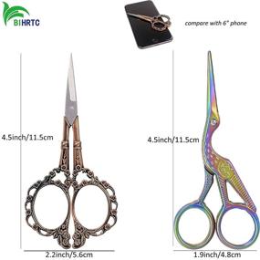 img 3 attached to 🌸 BIHRTC 2Pairs 4.5 Inch Small Embroidery Scissors - Plum Blossom and Stork Crane Scissors for Crochet, Embroidery, and Needlework