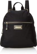 calvin klein belfast nylon key item backpack - black with gold accents logo