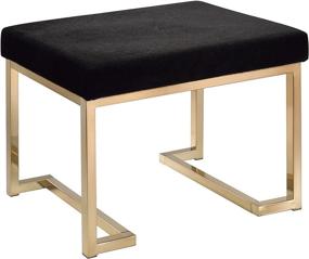 img 3 attached to 📦 ACME Furniture Acme 96597 Boice Ottoman: Black Fabric & Champagne Elegance, One Size