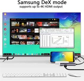 img 1 attached to 🔌 USB C to HDMI Multiport Adapter for iPad Pro 2021/2020/12.9/11, Samsung DeX, Galaxy S21/S20/S20 FE/Note20/TabS7, USB C HUB with 4K HDMI, USB 3.0, USB-C Charging, SD/TF Card Reader