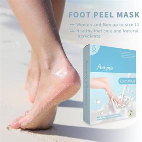 img 1 attached to 🦶 Foot Mask-5 Pack for Silky Soft Skin, Natural Exfoliating Foot Care Treatment to Repair Cracked Heels, Callus Removal, and Dead Skin Cell Peeling, Ideal for Men and Women (Milk & Avocado)