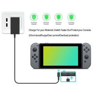 nintendo switch usb c 39w charger adapter by bingkers - 15v 2.6a fast charging kit for switch dock, pro controller & tv mode - type c travel wall charger логотип
