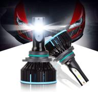 max5 9006 hb4 led headlight bulbs plug and play conversion kit 10000lm 6500k 360 degree adjustable beam extremely bright xenon white logo