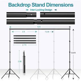 img 3 attached to 📸 Professional EMART 8.5 x 10 ft Backdrop Support System: Photography Video Studio Lighting Kit Umbrella Softbox Set for Photo Studio Product, Portrait, and Video Shooting Photography