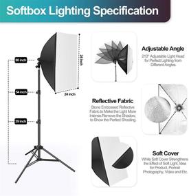 img 2 attached to 📸 Professional EMART 8.5 x 10 ft Backdrop Support System: Photography Video Studio Lighting Kit Umbrella Softbox Set for Photo Studio Product, Portrait, and Video Shooting Photography